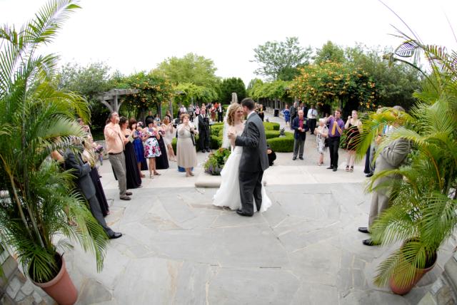 dancing during wedding reception at zoo