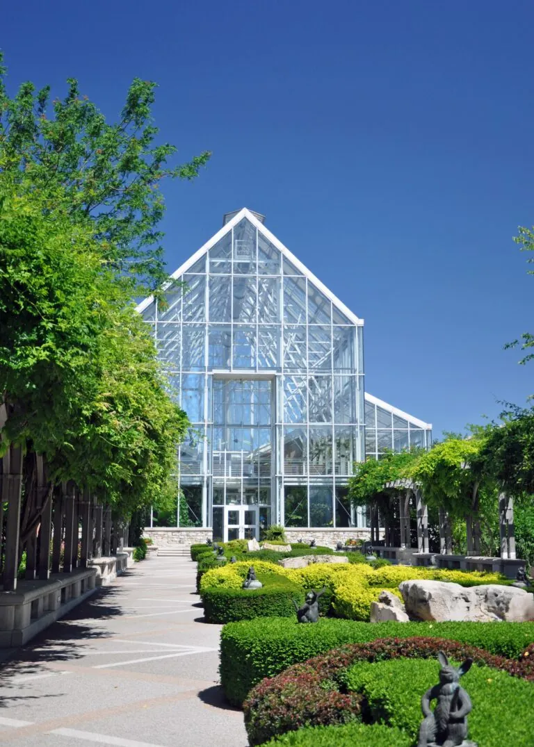 hilbert cinservatory glass butterfly garden with surrounding garden