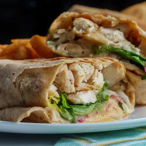 Cafe on the Commons chicken wrap