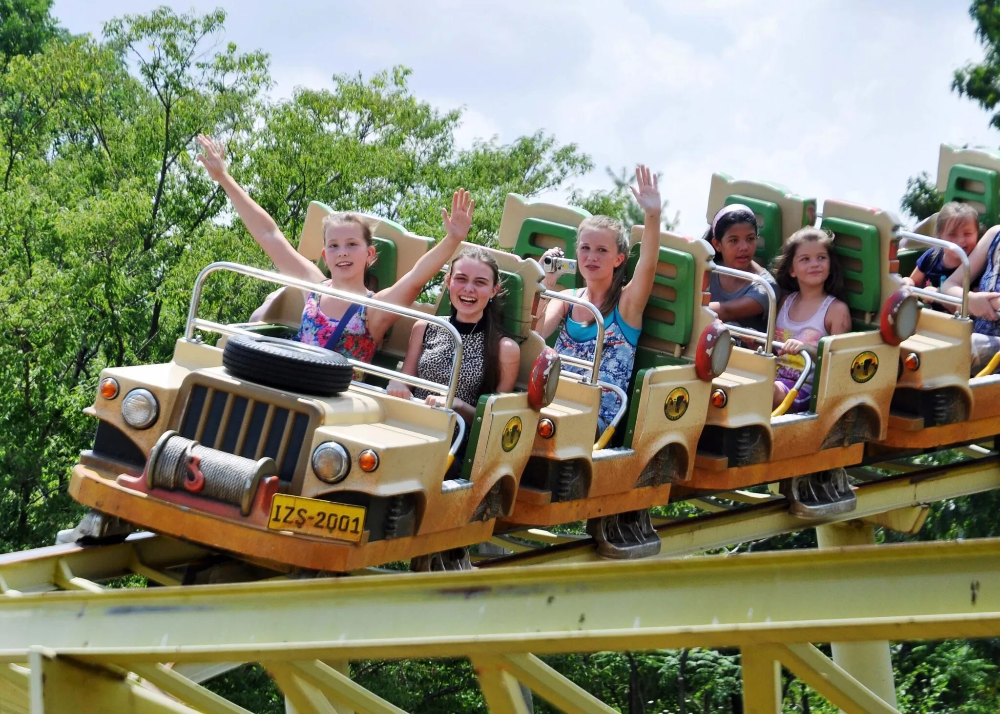 People riding the Kombo Coaster