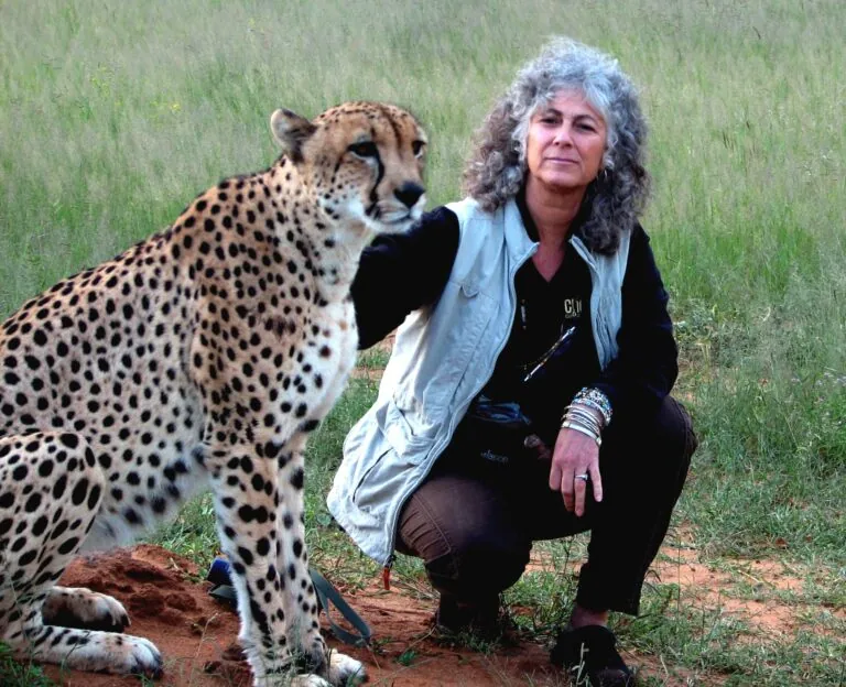 Laurie Marker with cheetah