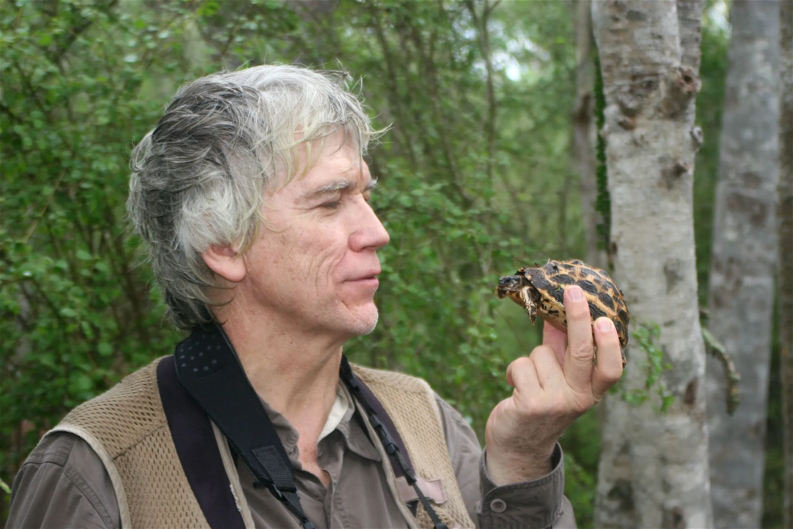 Russ Mittermeier holding turtle
