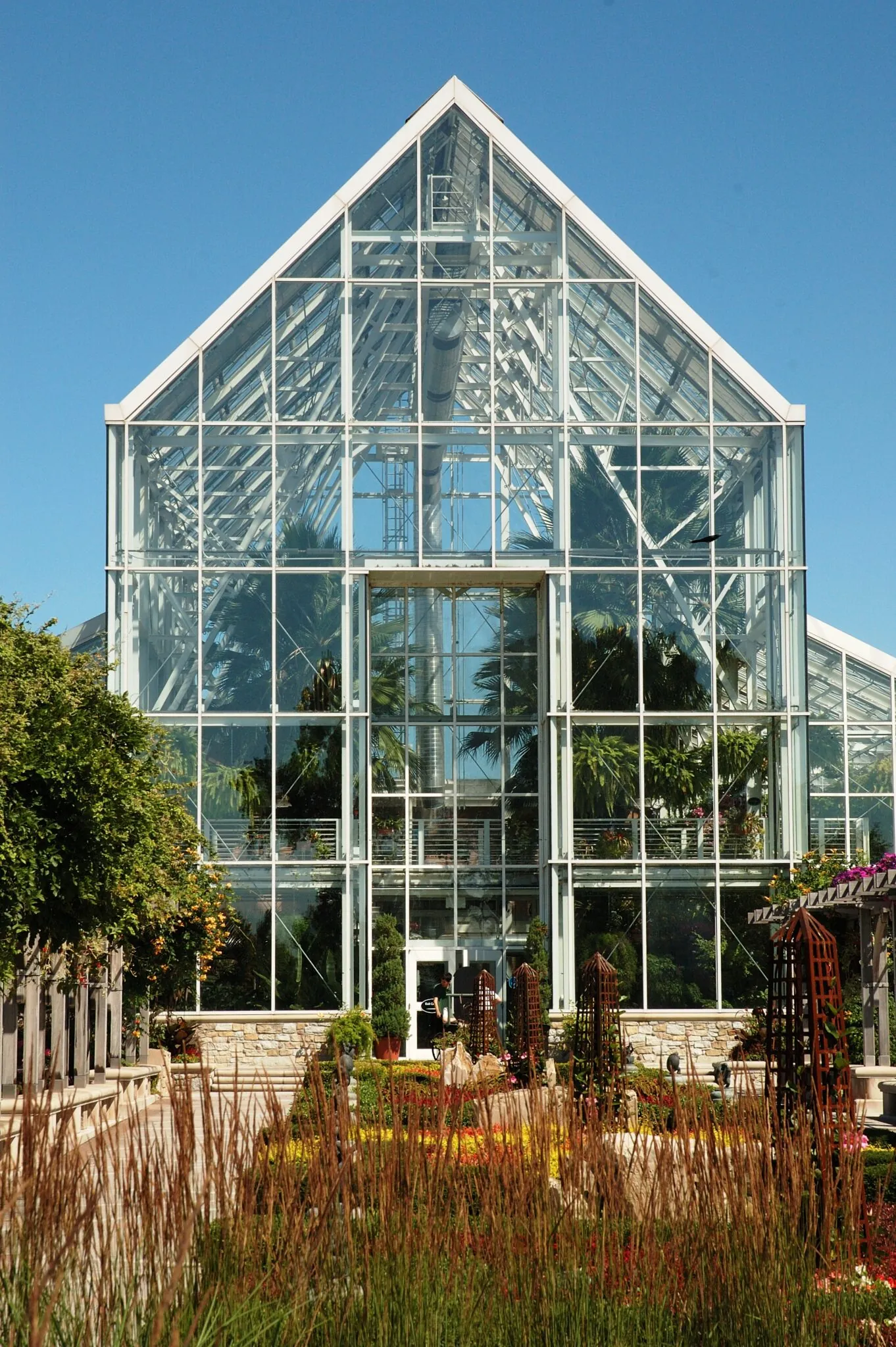 White River Gardens Hilbert Conservatory glass exterior