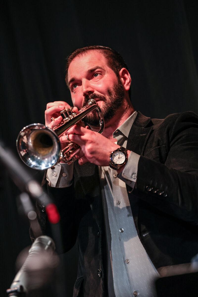 jazz musician playing trumpet