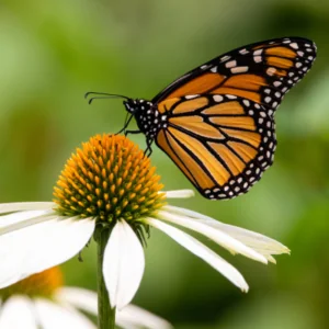 monarch butterfly on coneflower: species conservation