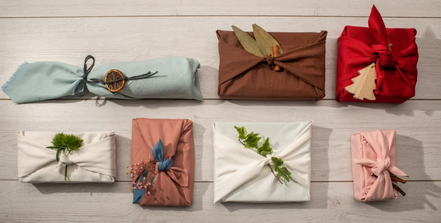 presents wrapped in cloth