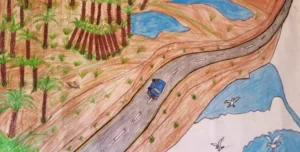 wetlands pencil drawing