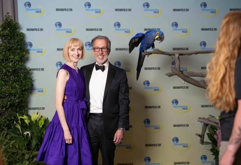 indianapolis prize gala, photo of couple with macaw