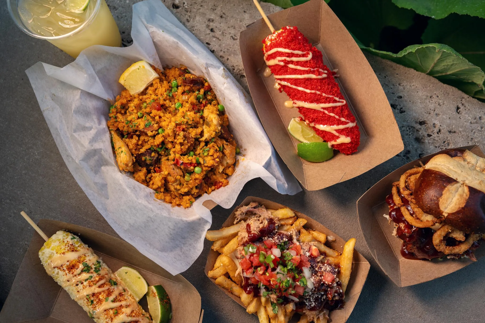 Indy Zoo Food, street corn, fries, burger