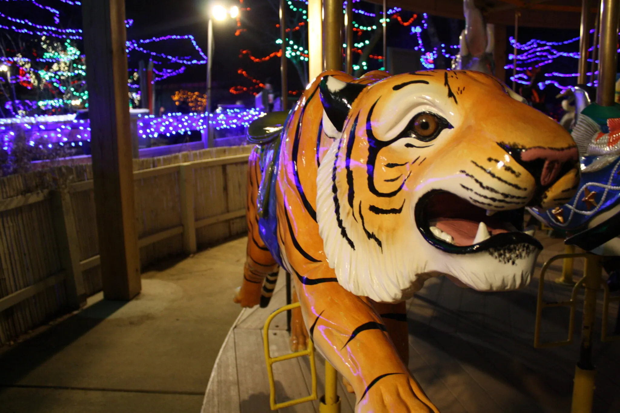 Christmas at the Zoo up close photo of carousel