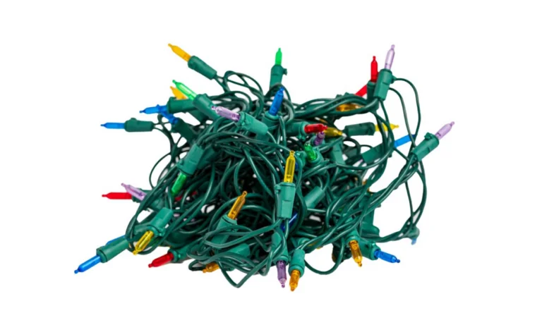 christmas lights in a pile