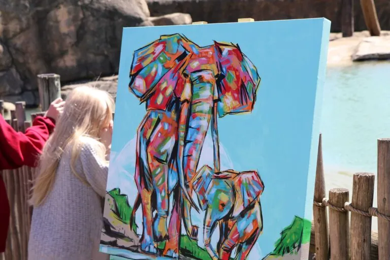 Picture of a painting of elephants