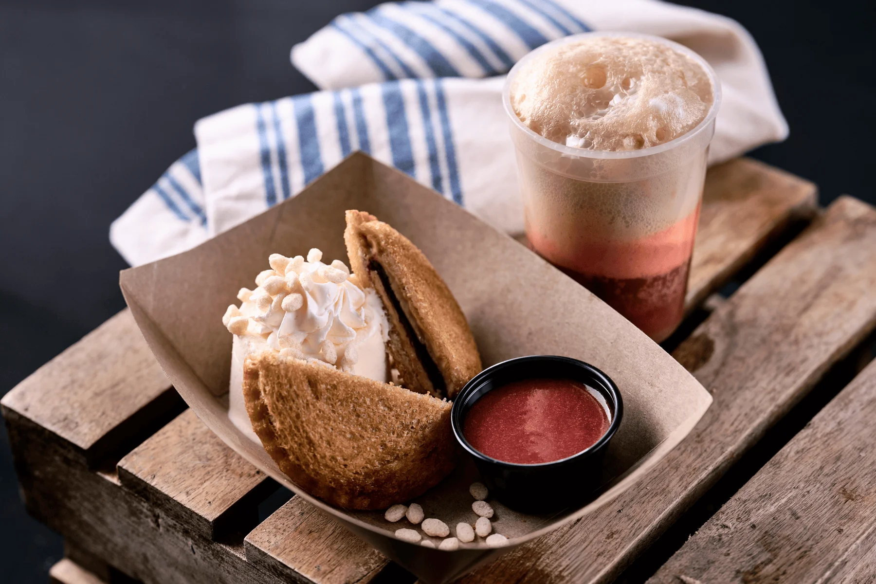 peanut butter and jelly with ice cream