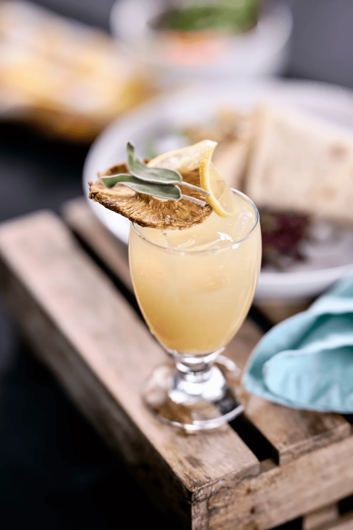 beverage with sage and lemon