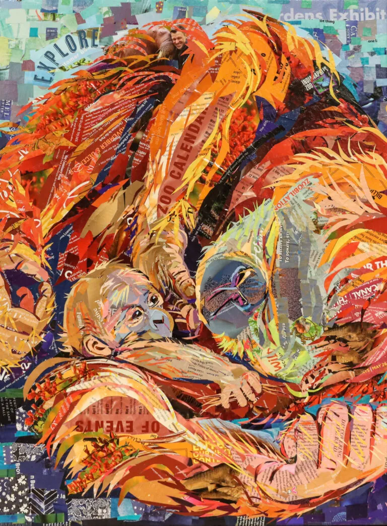 Mary Mindiola Painting of Sirih + Edi Orangutan