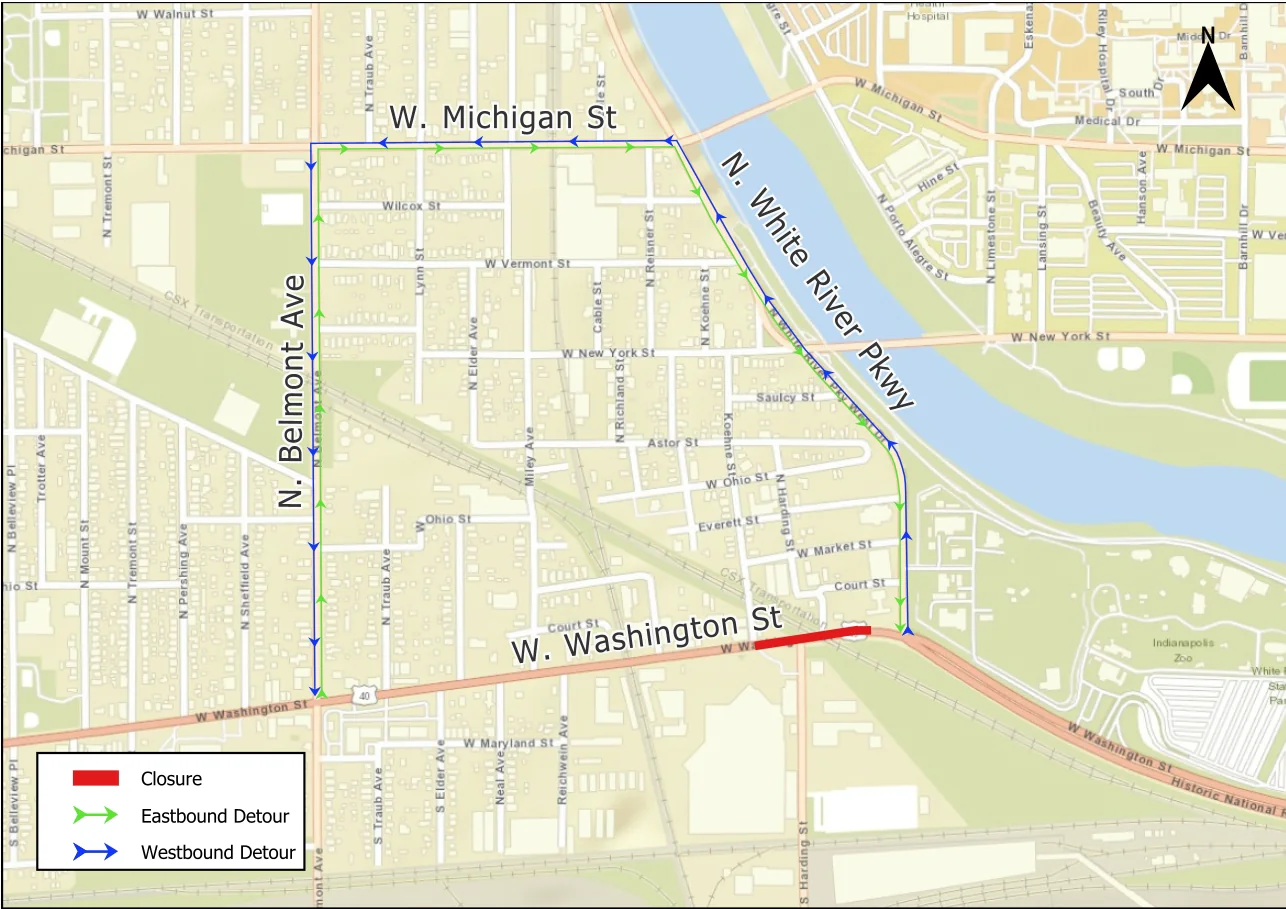 Blue Line Closure Map