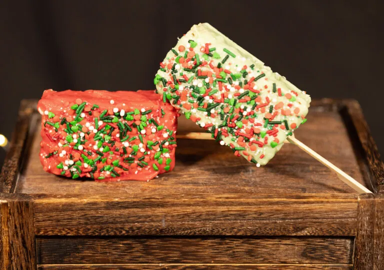 red and green rice krispy treats
