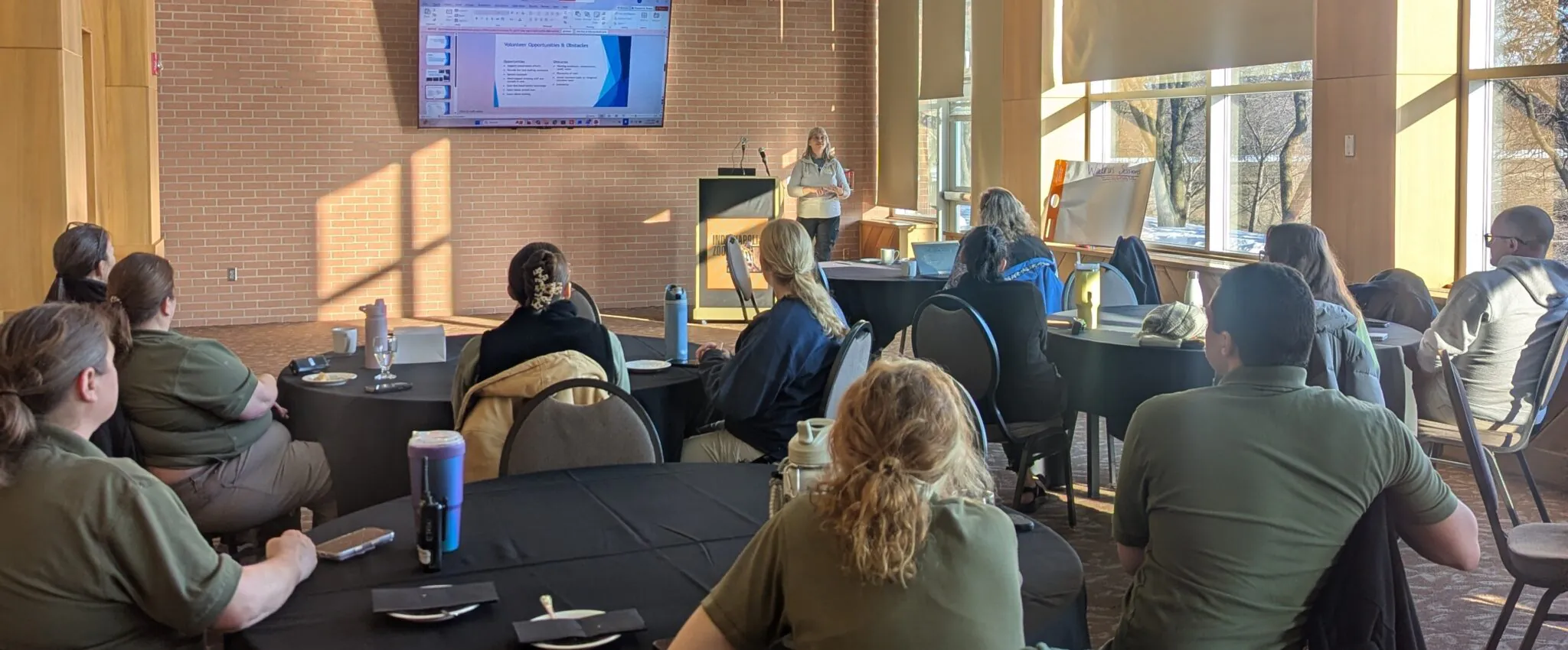 group of zoo staff meeting