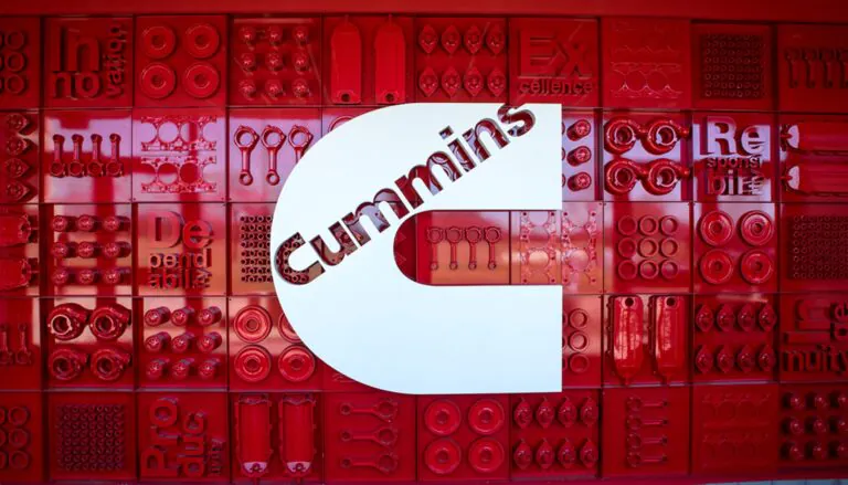 red background with cummins logo